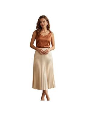 MOYEE Satin Camisole Tank Copper Brown Silky Top Size M NWT